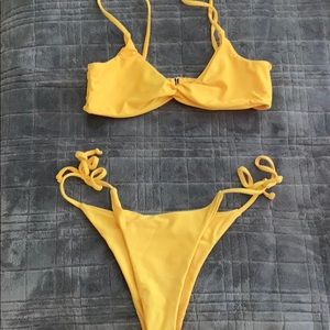 Yellow cheeky bathing suit